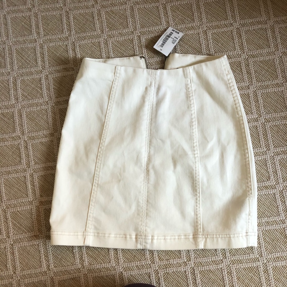 Free people white denim skirt